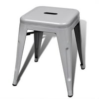 Bar stolica set metalnih stacanja 18 Kuhinjski brojač bijela crno siva