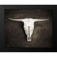 Ryan, Brooke T. Crni modernog uokvirenog muzeja Art Print pod nazivom - Sepia goveda lubanje
