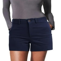 Wybzd ženske ljetne udobne ravne kratke hlače visoke struk Ležerne kratke hlače plus veličine sa džepovima