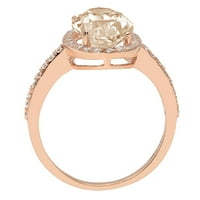 2. CT Brilliant Oval rez Clear Simulirani dijamant 18k Rose Gold Solitaire sa Accenting prstenom SZ