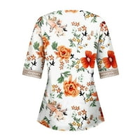 Cleance! TOFOTL Ljeto Žene Trendy Print bluza Rukovanje Košulje Jesen V-izrez Čipka Saobavite udobne
