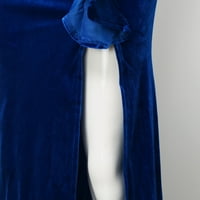 Mveomtd Ženska elegantna ramena srušena svečana večernja dugačka haljina Velvet High proretna večernja