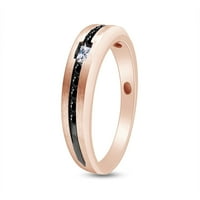 Carat CTTW crno-bijeli prirodni dijamantski kanal Set Muški prsten za vjenčanje, prsten za vjenčanje