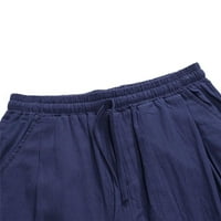 Muške klasične pamučne kratke hlače Ležerne prilike elastične struke lagane ljetne kratke hlače sa džepovima