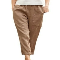 Prednje žene Ženske hlače Elastični struk Casual Pant Classic Fit Lounge Nosite pantalone sa džepom