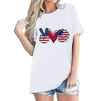 Žene 4. srpnja Majica Ženska američka košulja zastava Stars Striped casual kratki rukav USA Dan nezavisnosti