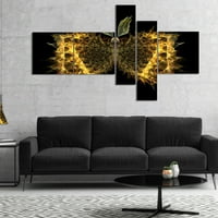 Art DesimanArt Zlatni fraktalni leptir u tamni apstraktno platno umjetnosti ispisa u. Široko u. Visoke