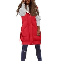 Ženska samostojeća s kapuljača sa jednokratnim jaknom od pamuka Slim Cardigan kaput plus veličina zimski