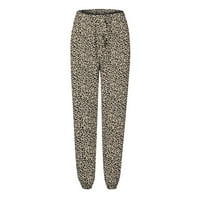 Capri pantalone za žene sitnije veličine Leopard Print duge elastične casual pantalone