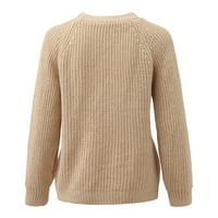 Ženski džemper s dugim rukavima otvoren prednji kardigan gumb labava odjeća Ženska kardigan Khaki XL