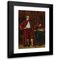 Ernest Meissonier Black Moderni uokvireni muzej umjetnički print pod nazivom - Diderot i njegov pisar