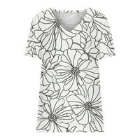 ERSAZI Cleariance Ljetni vrhovi za žene Trendi žensko proljeće i ljetni casual s majicama V-izrez Cvijeće
