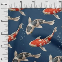 Onuone viskoze Šifon mornarsko plave tkanine Bubbles & Koi Fish Ocean DIY odjeća prekrivajući tkaninu