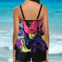 SHPWFBE kupaći kostim Women plus veličine Bikini kupaći kostimi Tankni digitalni tisak bikini set Podesivi