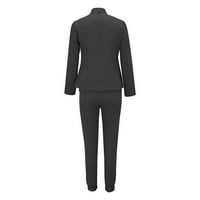 Objave za ženske reverle Office Dugi rukav Jakna Slim Fit pantalona tamno siva veličina XS