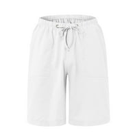 Umitay kratke hlače za muškarce Muške modne ležerne pamučne konopljene konopljene konopljene boje hlače na plaži