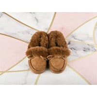Woobling ženske zimske bowknot mokasinske papuče topli snježni boot casual loafer stane platforme cipele