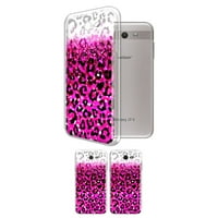 Meka TPU Clear Case Slim zaštitni poklopac za Samsung Galaxy J J7V J Sky Pro per Moniker 5.5 i J J, ružičasti sjaj sa crnim ružičastim leopardom