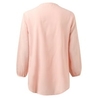 Košulja Žene Ljetni šifon V izrez za bluze s dugim rukavima Casual Loose radne poslovne cvjetne majice