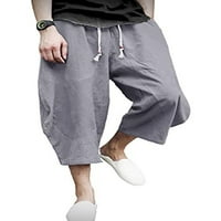 Muški ležerne kratke hlače Hiphop Hipster harem hlače Elastična struka labava FIT CRTKU Ljetna pantalona