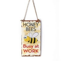 Proljetni pčelinji zauzet radno slovo Drveni plak zidni dekor Viseći privjesak Značka ploča za vrtove