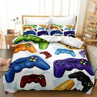 Gaming prekrivač pokrivač jastučnice za posteljinu Gamepad Print Comfy Komforper Pokloni jastučnice, Vrijedan poklon za dječje dječake Mladi
