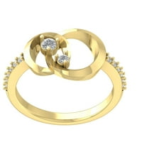 Araiya 14k žuti zlatni dijamantni prsten za krug, veličine 7