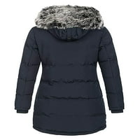 Beiwei Dame Slim Fit Zip kaputi sa kapuljačom Fau Fur Hood casuaweb zimska zadebljana jakna s džepovima