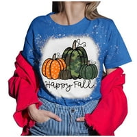 Žene Happy Falls Falls Leopard Pumpkin košulja Halloween Dan zahvalnosti Izbeljivane grafičke majice