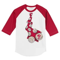Mladića Tiny Turpap bijeli Philadelphia Phillies Baseball Tie 3 4-rukava Raglan majica