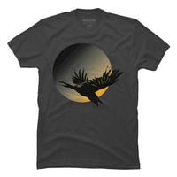 Crow muški ugljen sivi grafički tee - dizajn ljudi 2xl