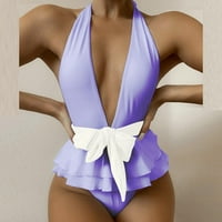 Lilgiuy Moda Spremivanje kupaćim kostima za žene Ženski bikini Solidni set kupaći kostim jednodijelni