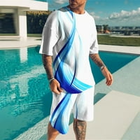 Muška košulja Muškarci Brzi suhi 3D kratkih rukava kratke hlače od plaže Tropska havajska majica Body