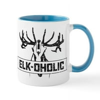 Cafeprespress - Elk Oholic - OZ keramička krigla - Novelty caffe cup čaj