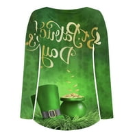 Ženski poklopac Henley Cleated Flowy Worls Clearence Zeleni dijeljenje pulover odjeće za sretan dukserski