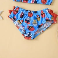 TODDLER Ljetne djevojke kupaći kostim za kuhanje tiskane ruffles dva kupa kupa kupa kupa kupaći kostim
