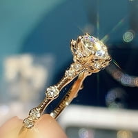 LowProfile za žene djevojke Micro Inlaid Circon Snowflake Open nakit prsten zvona