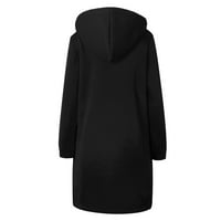 Zimska jesen ženska jakna kaputa topli patentni zatvarač otvoreni duksevi duge dugih odjeća casual vrhovi