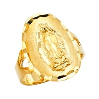 Jewels 14k žuto zlato Gospa od GUADALUPE Djevica Marija Modna godišnjica Veličina prstena 6.5