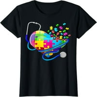 Funny medicinska sestra Autizam puzzle stetoskop srca majica