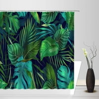 Tropical palminski list tuš sa zavjesom zelena biljka list palma ljeto tropsko lišće tkanina kupaonica za zavjese sa kukom
