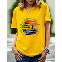 Ženska Fahsion Graphic Ljeto majice kratki rukav Basic izlasci na vrhu Ležerne prilike Chic trendi meke