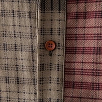 Pgeraug muška majica Stripe Print Stneck Gumb s kratkim rukavima od polovine polovine za muškarce crvene