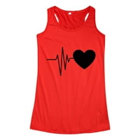 Ženske ljetne tenkere bez rukava za djevojke EKG grafički tisak O-izrez bluza casual labavi fit camis