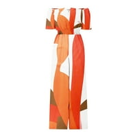 Jumpsuits za žene Boho cvjetni ispisani rame V izrez u obliku hlača visoke struke Ljeto Ljeto duge rompers