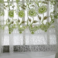 Cvjetni panel zavjesa za cijev, vintage cvijet Ispis Voile Sheer zavjese i džep za zavjese za dnevni