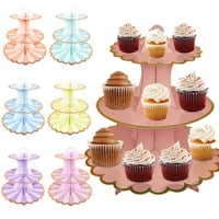 LUDLZ 3-tier Cupcake stalak, kartonski kolač za prtljažnike, okrugli držač za desertni cupcake, za jednokratnu