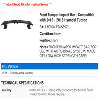 Udarna traka za prednji branik - kompatibilan sa - Hyundai Tucson 2017