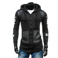 Tking modni muškarci Kožna zima topla kapuljača duks jakna džemper od jakne bk 2xl - crni xxl