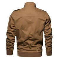 Wofedyo Jakne za muškarce Muška jesenska zimska vojska odjeća patentni džepni labavi kaput grijane jakne